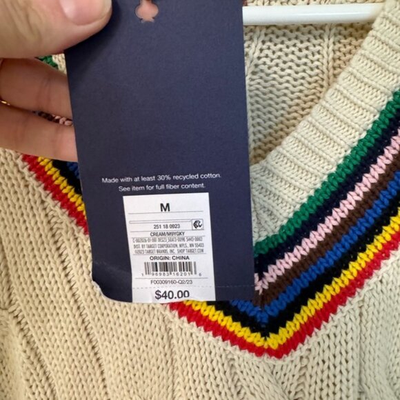 Rowing Blazers classic cable knit rainbow sweater - Picture 4 of 5